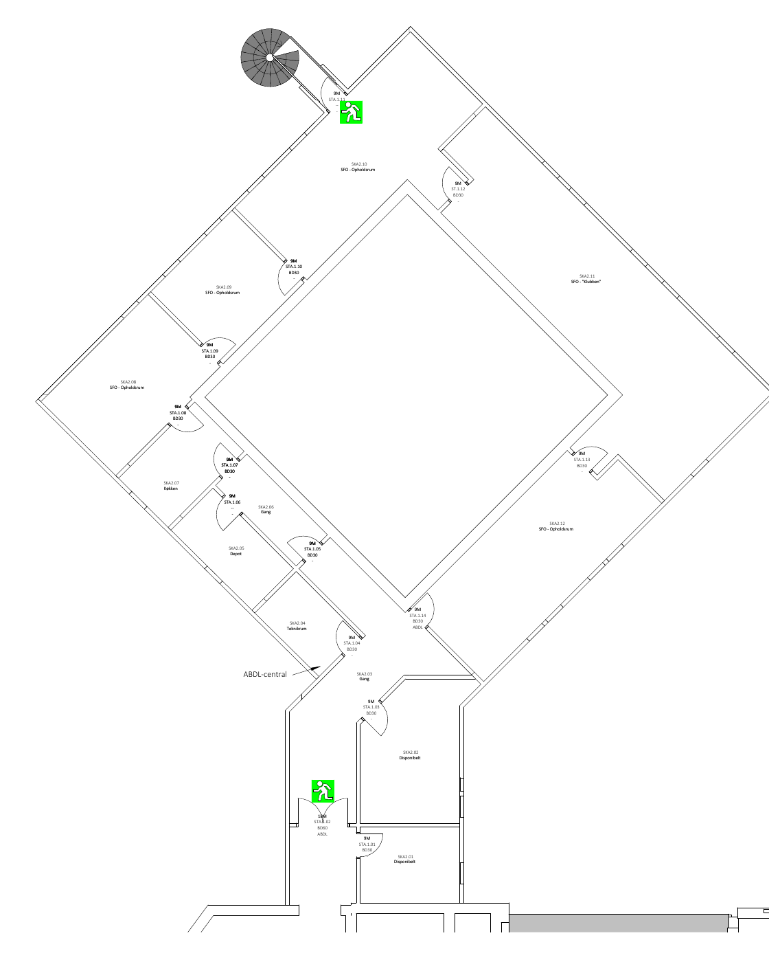 Tegning: Aktivitetscenter, 1. sal